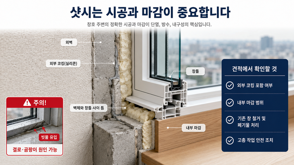 샷시 시공 마감 