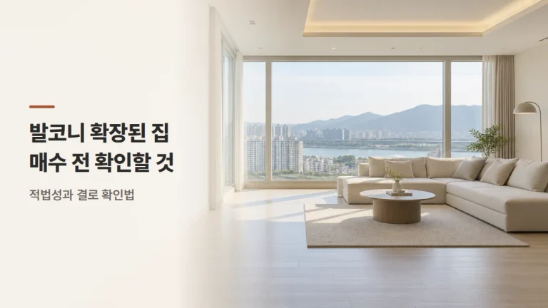 발코니 확장된 집, 매수 전 확인할 것 5가지