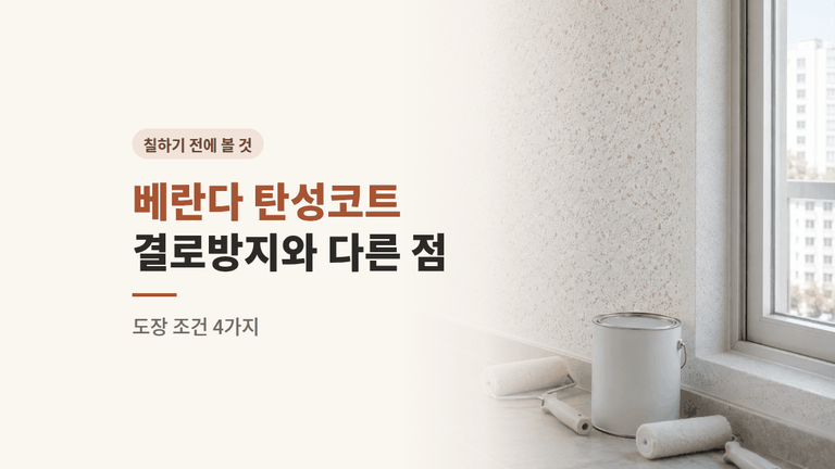 베란다 탄성코트 — 결로방지와 다른 점, 도장 조건 4가지