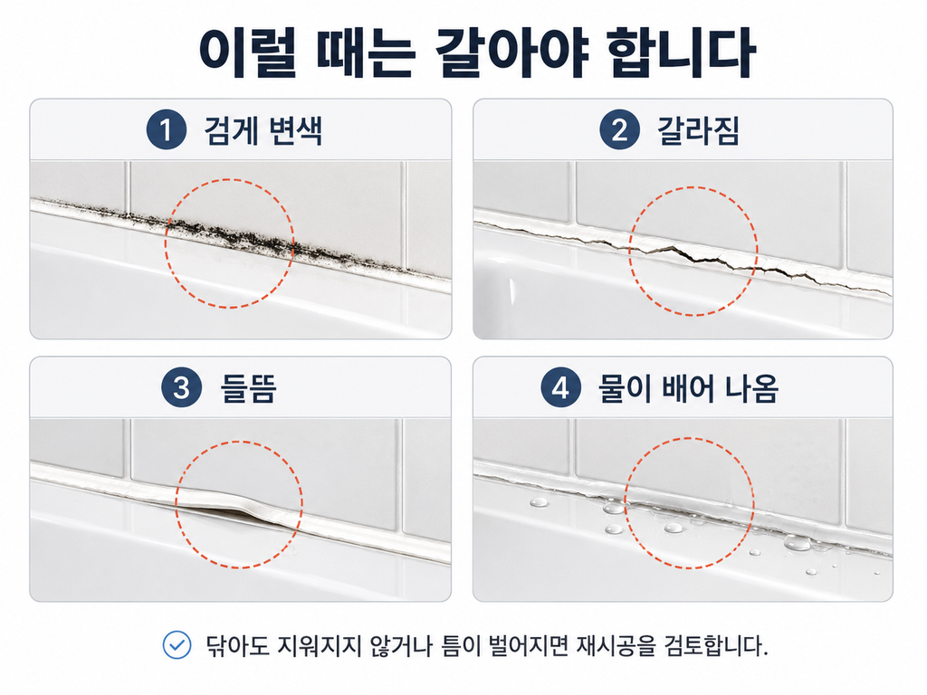 이럴 때는 갈아야 합니다.