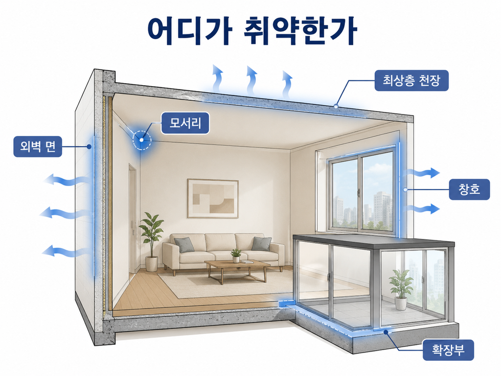 단열 보강 어디가 취약한가