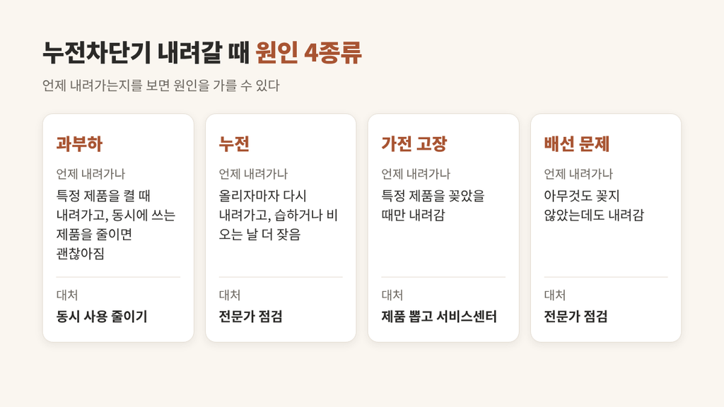 누전차단기 내려갈 때